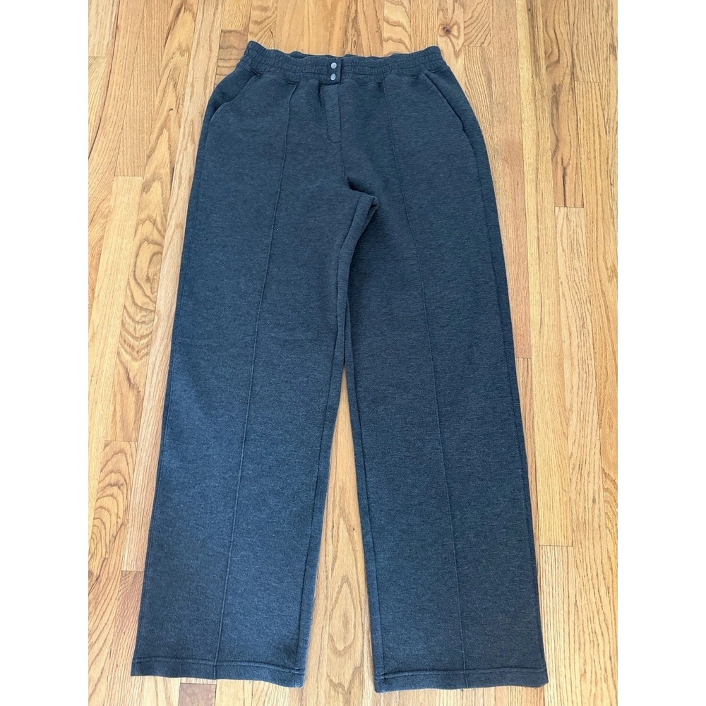 SPANX Wide Leg Pull-On Pants in Dark Charcoal Gray Long